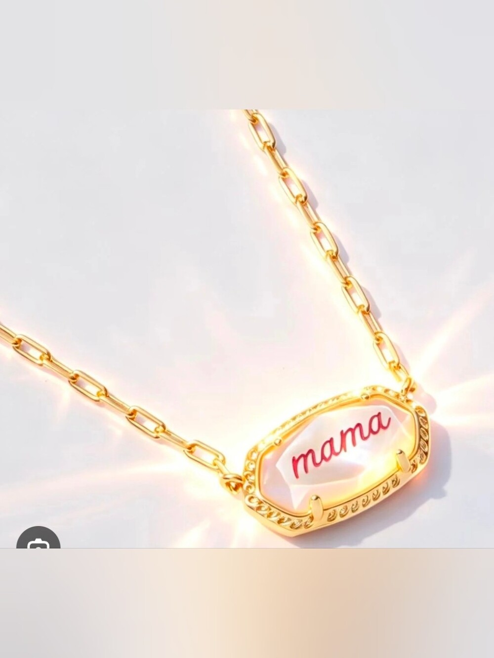 Kendra Scott Elisa Mama Script Gold Short Pendant Necklace